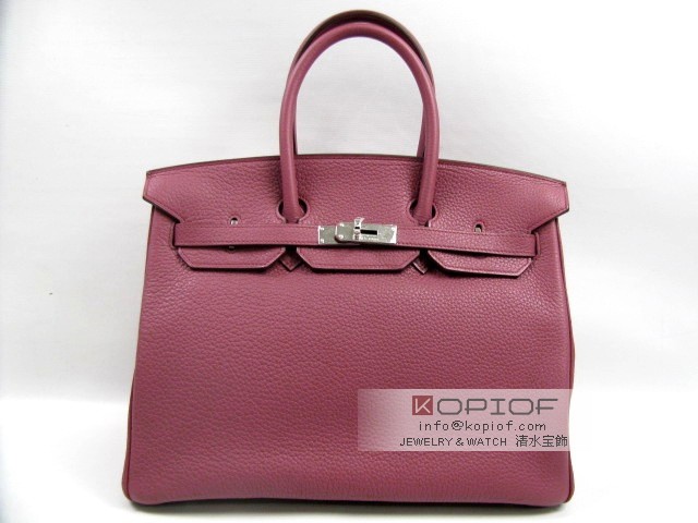 エルメス バーキン35 トリヨンクレマンス ボアトローズ(シルバー金具) her454